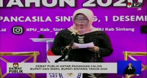 KPU Sintang Menyelenggrakan Debat Kandidat Paslon Bupati dan Wakil Bupati