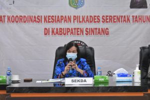 Sekda Sintang Pimpin Rakor Persiapan Pelaksanaan Pilkades Serentak Tahun 2021