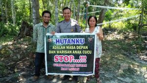 Cegah Karhutla Polsek Sungai Tebelian Gencar Buat Himbauan