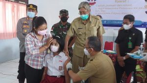 Bupati Sintang Ikuti Launching Vaksinasi Covid-19 Bagi Anak Oleh Gubernur Kalbar