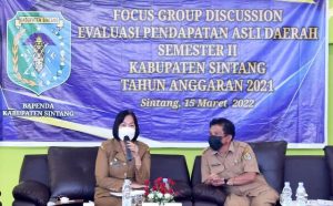Sekda Buka Rapat Evaluasi PAD Tahun 2021 di Aula Bappenda Sintang